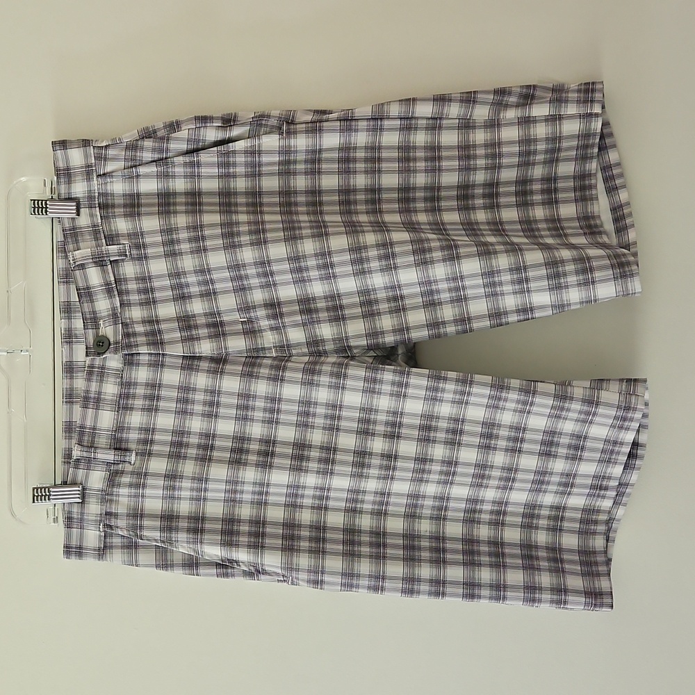 Ron Jon Surf Shop Board Shorts Gray‎ Plaid Beach Size 32